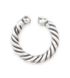Silver Chunky Twist Ear Cuff